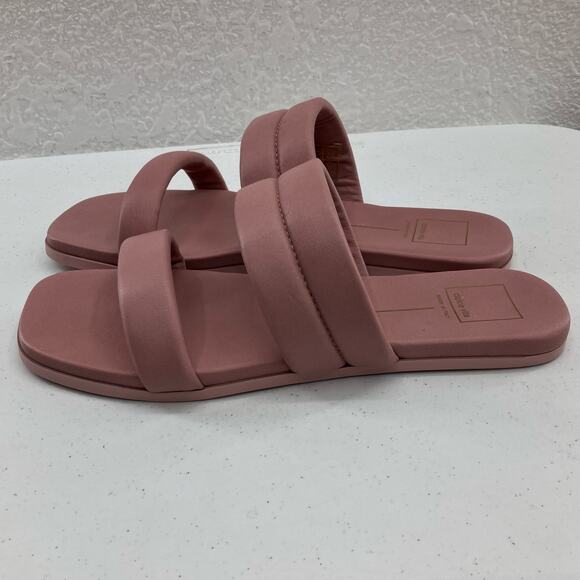 Dolce Vita Rose Pink Leather Slip On Slide Made In Italy Adore Shoes Sandals - Picture 4 of 12